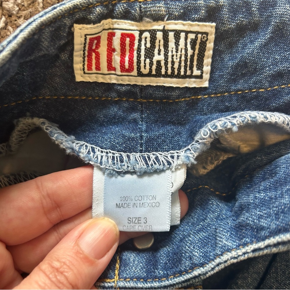 Red Camel Vintage Button Down Midi Denim Skirt Si… - image 5